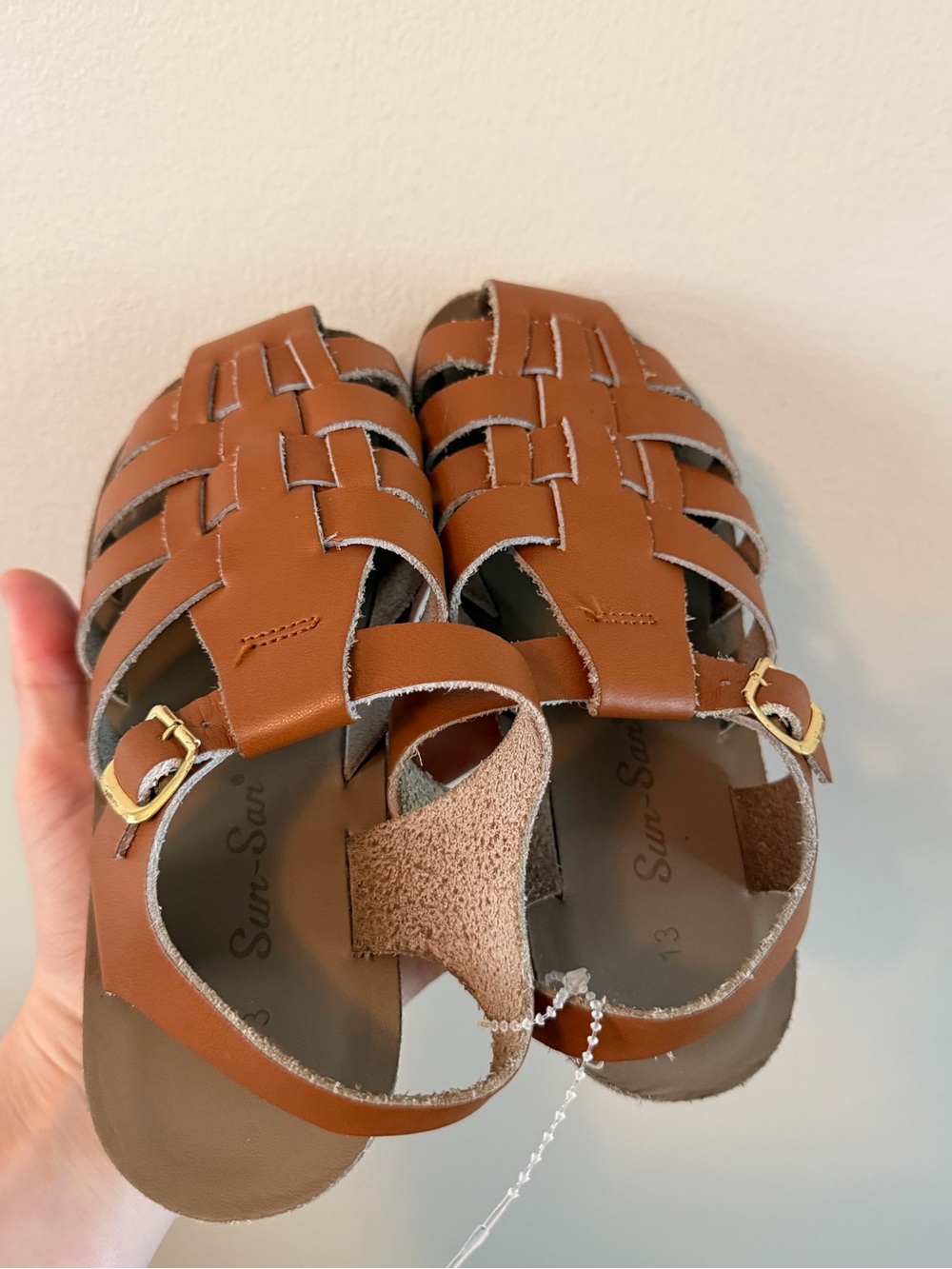 Sun San Brown Leather Fisherman Sandals